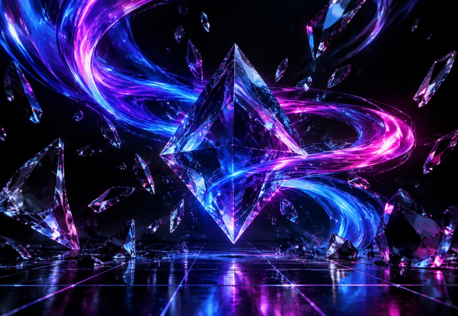 Electric prism of light representing the Velora build engine